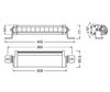 Esquema de las Dimensiones de la barra de led Osram LEDriving® LIGHTBAR FX250-CB