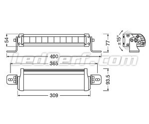 Esquema de las Dimensiones de la barra de led Osram LEDriving® LIGHTBAR FX250-CB