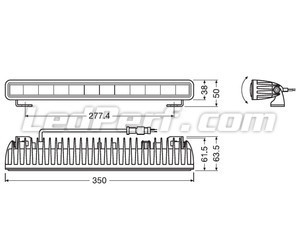 Esquema de las Dimensiones de la barra de led Osram LEDriving® LIGHTBAR SX300-SP