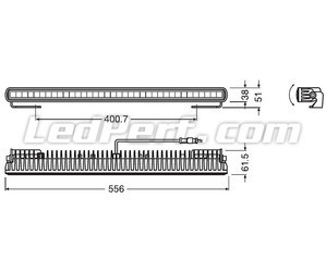Esquema de las Dimensiones de la barra de led Osram LEDriving® LIGHTBAR SX500-CB