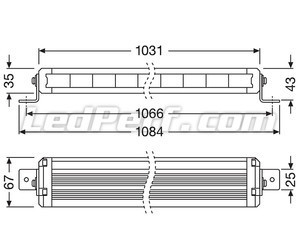 Esquema de las Dimensiones de la barra de led Osram LEDriving® LIGHTBAR VX1000-CB SM