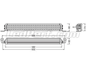 Esquema de las Dimensiones de la barra de led Osram LEDriving® LIGHTBAR VX500-CB