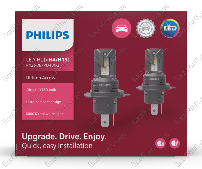 Philips UltinonSport H1 - Bombilla LED para faros antiniebla y deportes de  motor, paquete de 2
