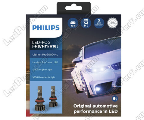 Kit de lámparas H8 de led PHILIPS Ultinon Pro9000 +250% 5800K - 11366U90CWX2