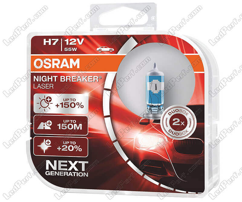 Pack de 2 lámparas H7 Osram Night Breaker Laser +150%