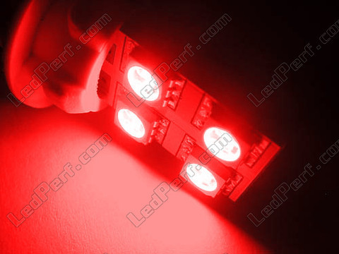 LED 168 - 194 - T10 W5W Rotación con iluminación lateral Rojo