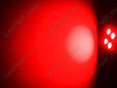LED 168R - 194R  - 2825R - T10 Efficacity W5W de 4 LED Rojos