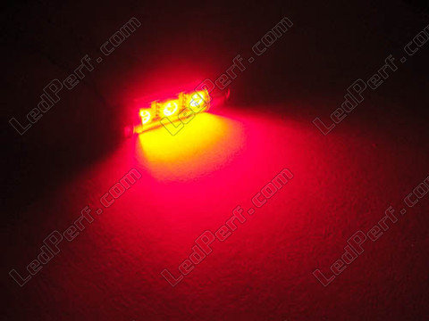LED tipo festoon Plafón, Maletero, guantera, placa de matrícula rojo 37mm - 6418 - C5W