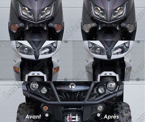 LED Intermitentes delanteros Aprilia Mana 850 GT antes y después
