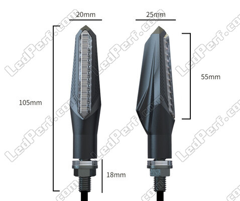 Conjunto de dimensiones de los intermitentes LED dinámicos con luces diurnas para Honda CB 500 F (2013 - 2015)