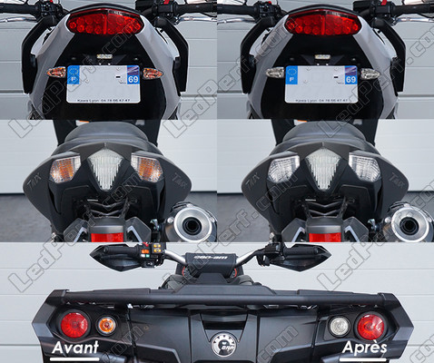 LED Intermitentes traseros Honda CBF 600 N antes y después