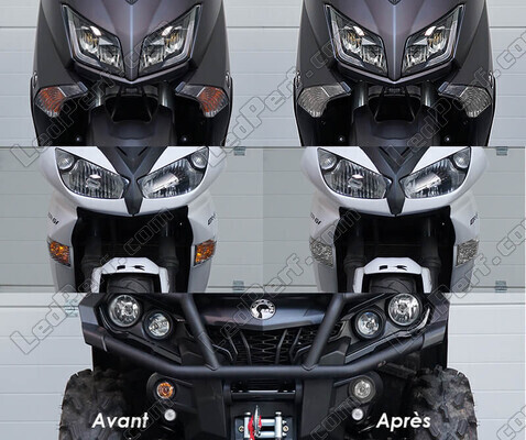 LED Intermitentes delanteros Indian Motorcycle Scout sixty  1000 (2016 - 2021) antes y después