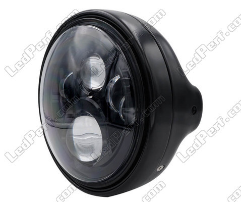 Ejemplo de faro y óptica de LED negros para Kawasaki VN 900 Custom