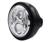 Ejemplo de faro redondo negro con óptica de LED cromada de Moto-Guzzi California 1400 Touring