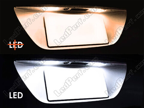 LED placa de matrícula Cadillac SRX (II) antes y después