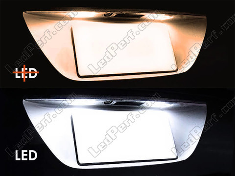 LED placa de matrícula Chevrolet Captiva Sport antes y después