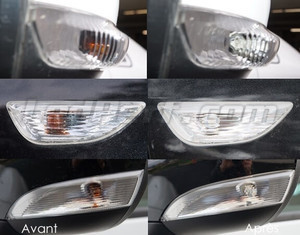 LED Repetidores laterales Mini Clubvan (R55) antes y después