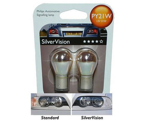 bombilla cromo 7507 - 12496 - PY21W naranja Philips silver vision