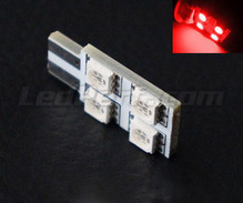 LED 168 - 194 - T10 Rotation de 4 leds HP - Iluminación lateral - Rojo W5W